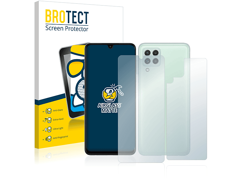 BROTECT Airglass matte Schutzfolie(für Samsung Galaxy A22 4G (Vorder + Rückseite))
