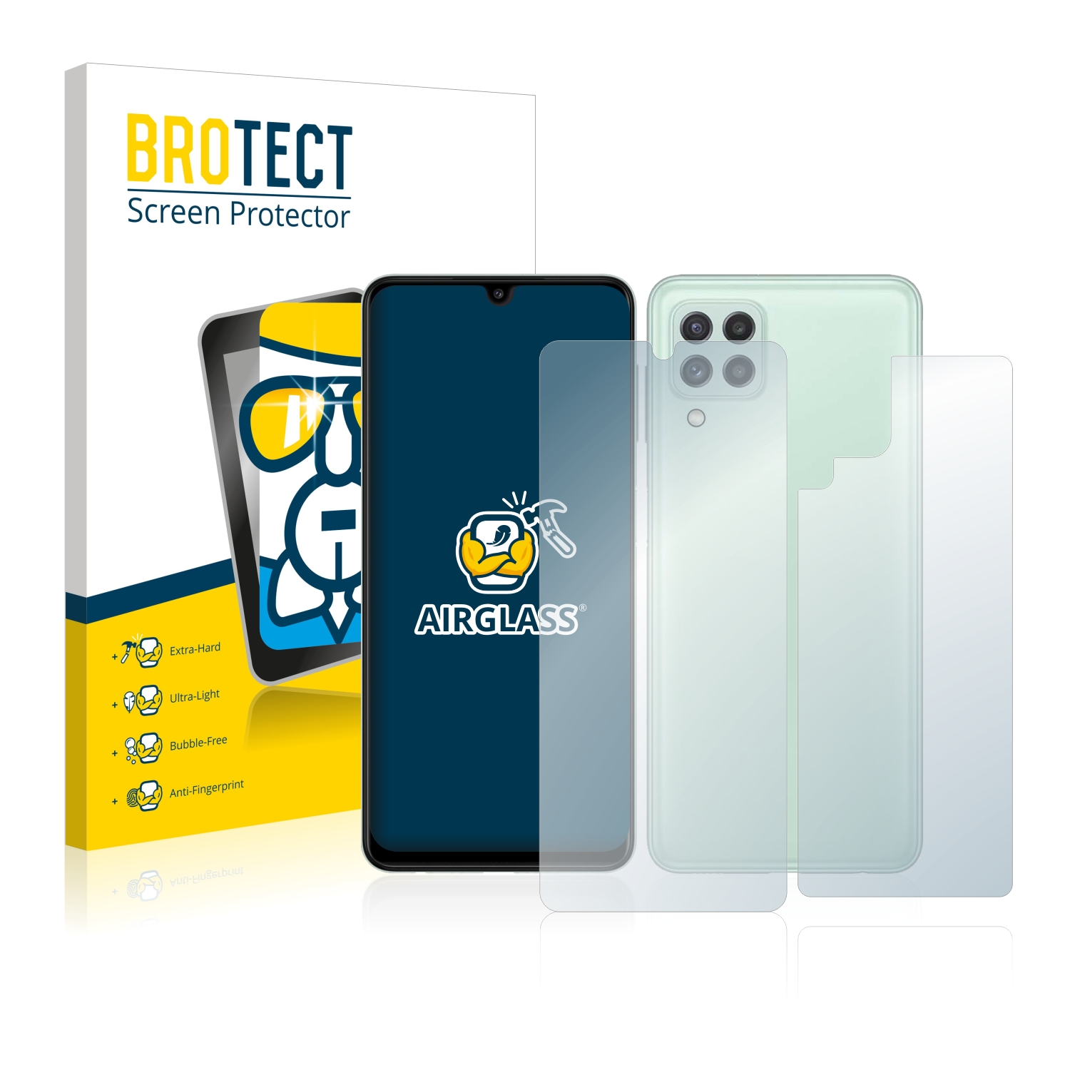 BROTECT Airglass Samsung Rückseite)) (Vorder Galaxy Schutzfolie(für 4G klare + A22