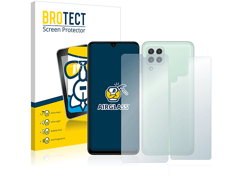 BROTECT 4G A22 Galaxy (Vorder Samsung Rückseite)) + Schutzfolie(für klare Airglass