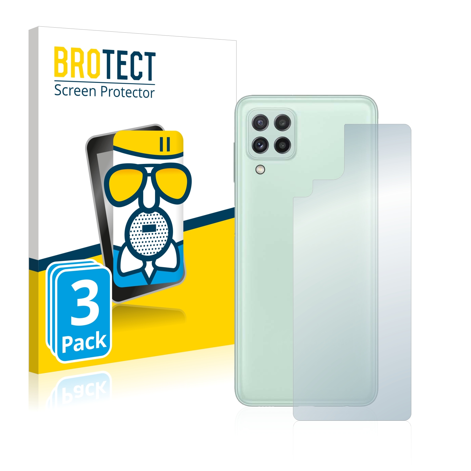 BROTECT 3x Airglass Samsung A22 Schutzfolie(für (Rückseite)) Galaxy 4G matte
