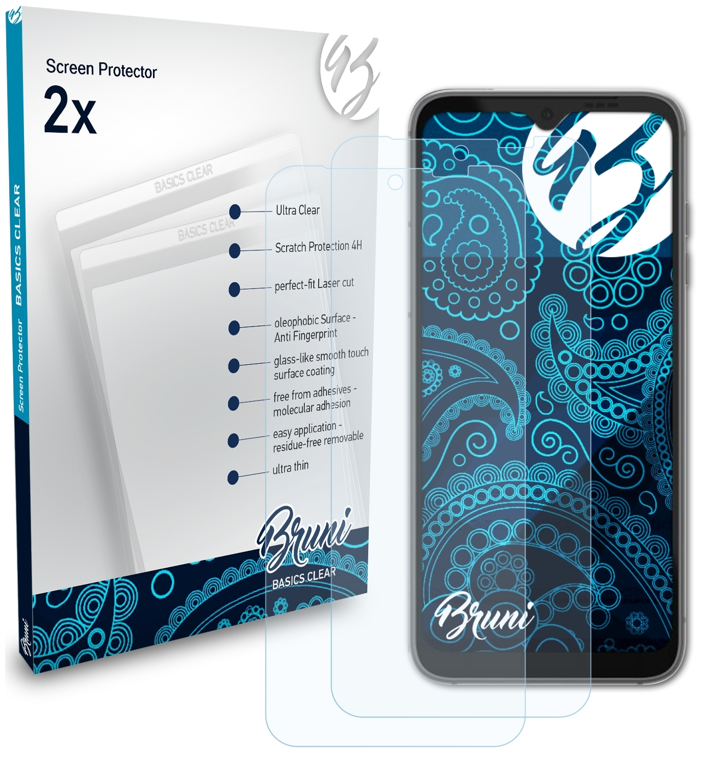 Fairphone BRUNI 2x 4) Basics-Clear Schutzfolie(für