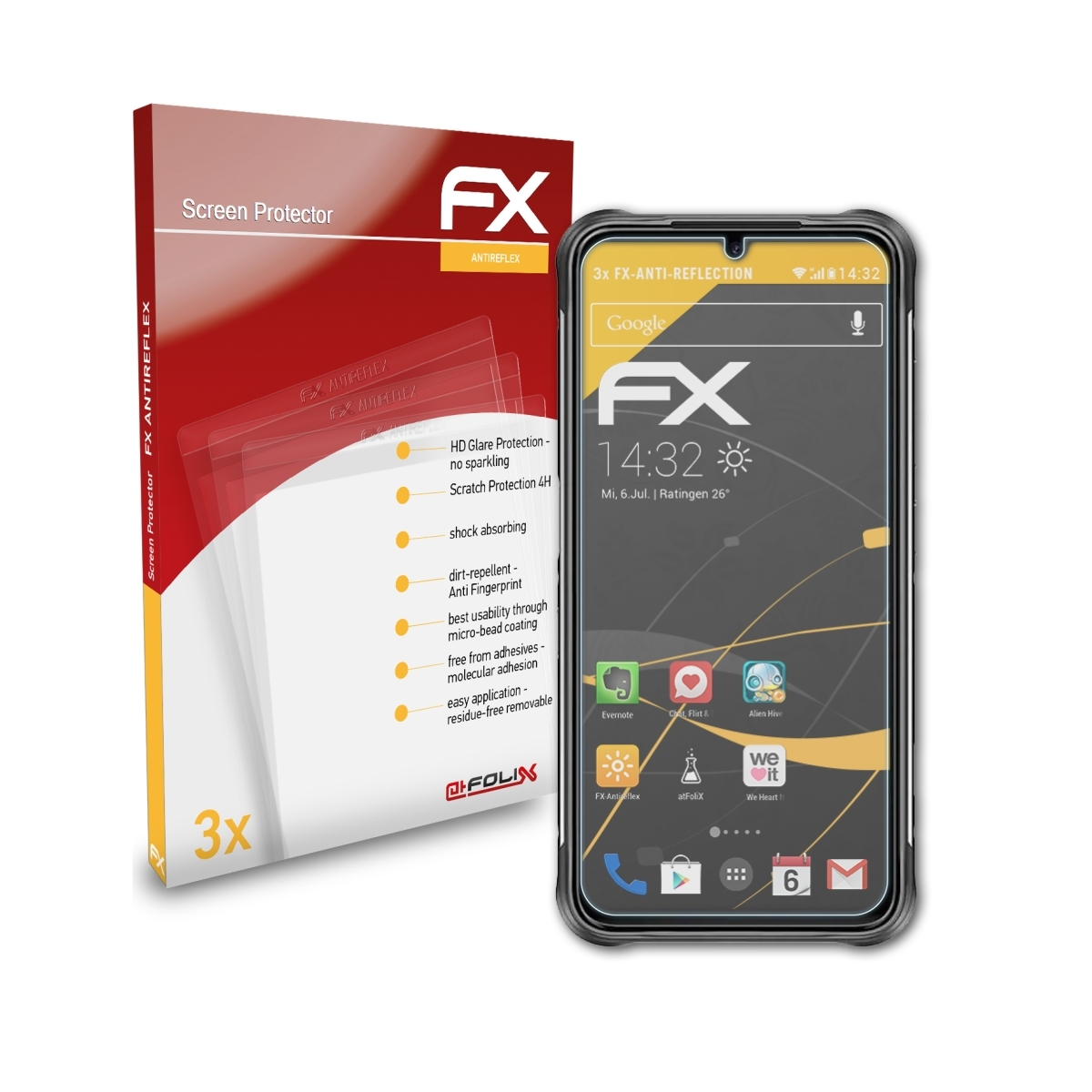ATFOLIX 3x Bison) UMiDigi FX-Antireflex Displayschutz(für