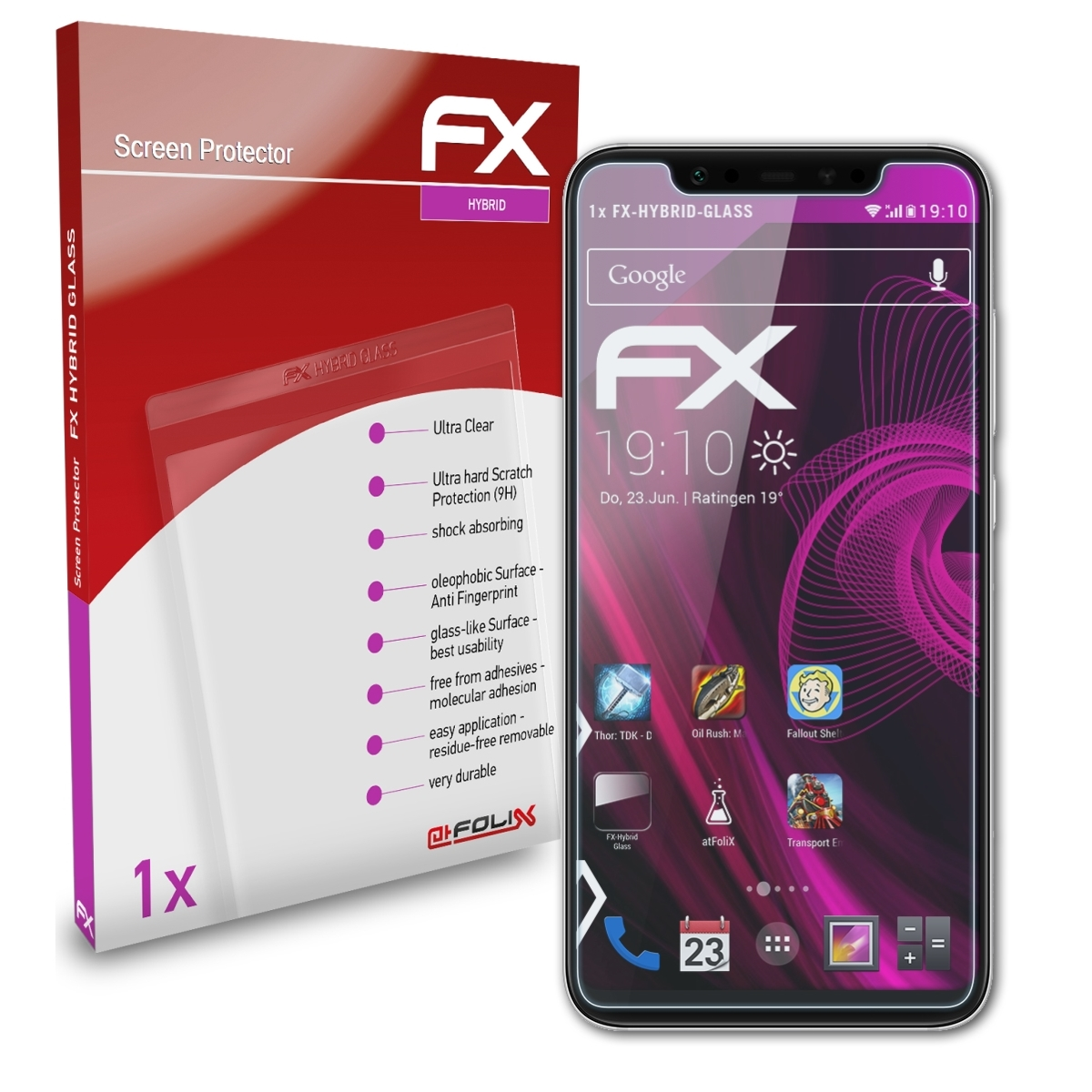 ATFOLIX FX-Hybrid-Glass Schutzglas(für Xiaomi 8) Mi