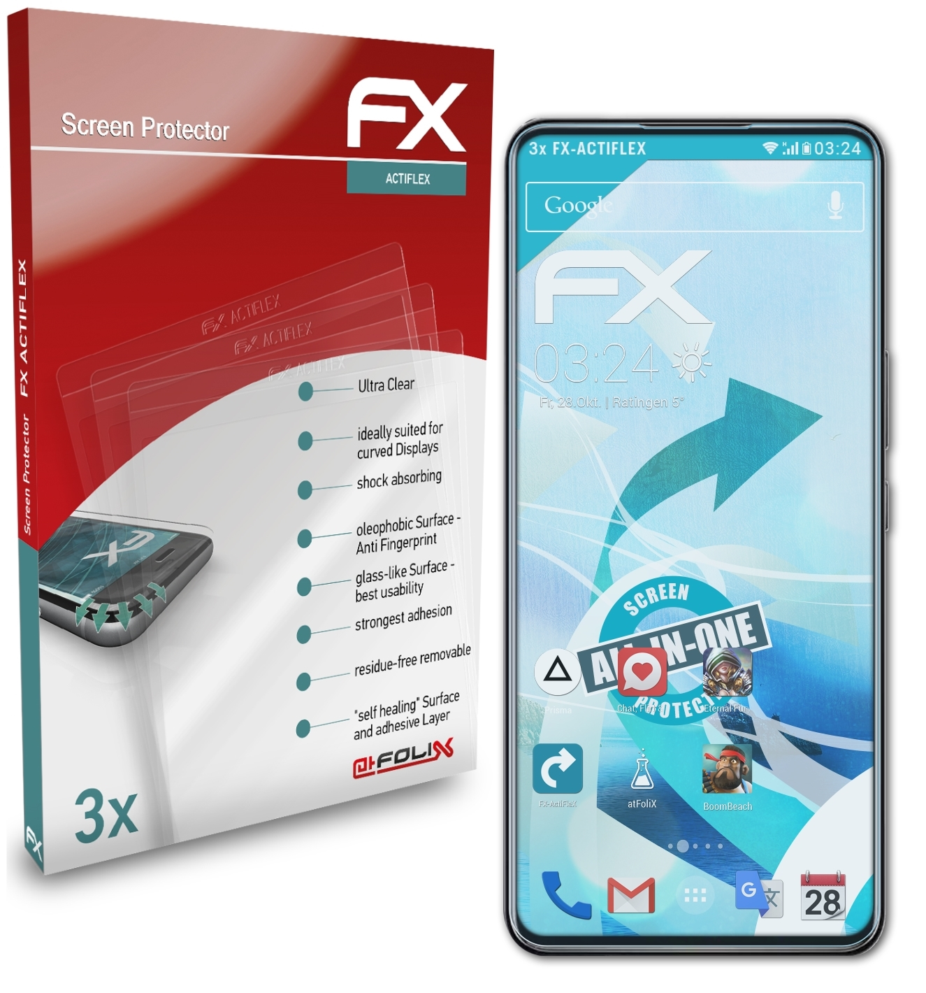 5G) ZTE ATFOLIX 30 FX-ActiFleX Axon Displayschutz(für 3x