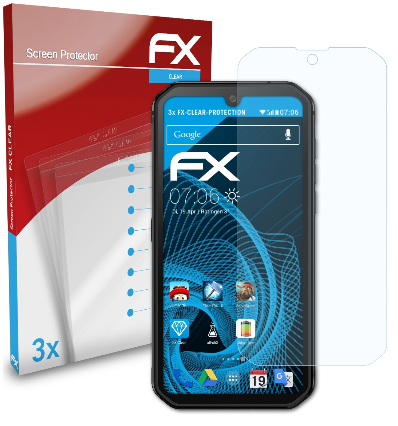 ATFOLIX 3x FX-Clear Displayschutz(für Blackview BV9900E)