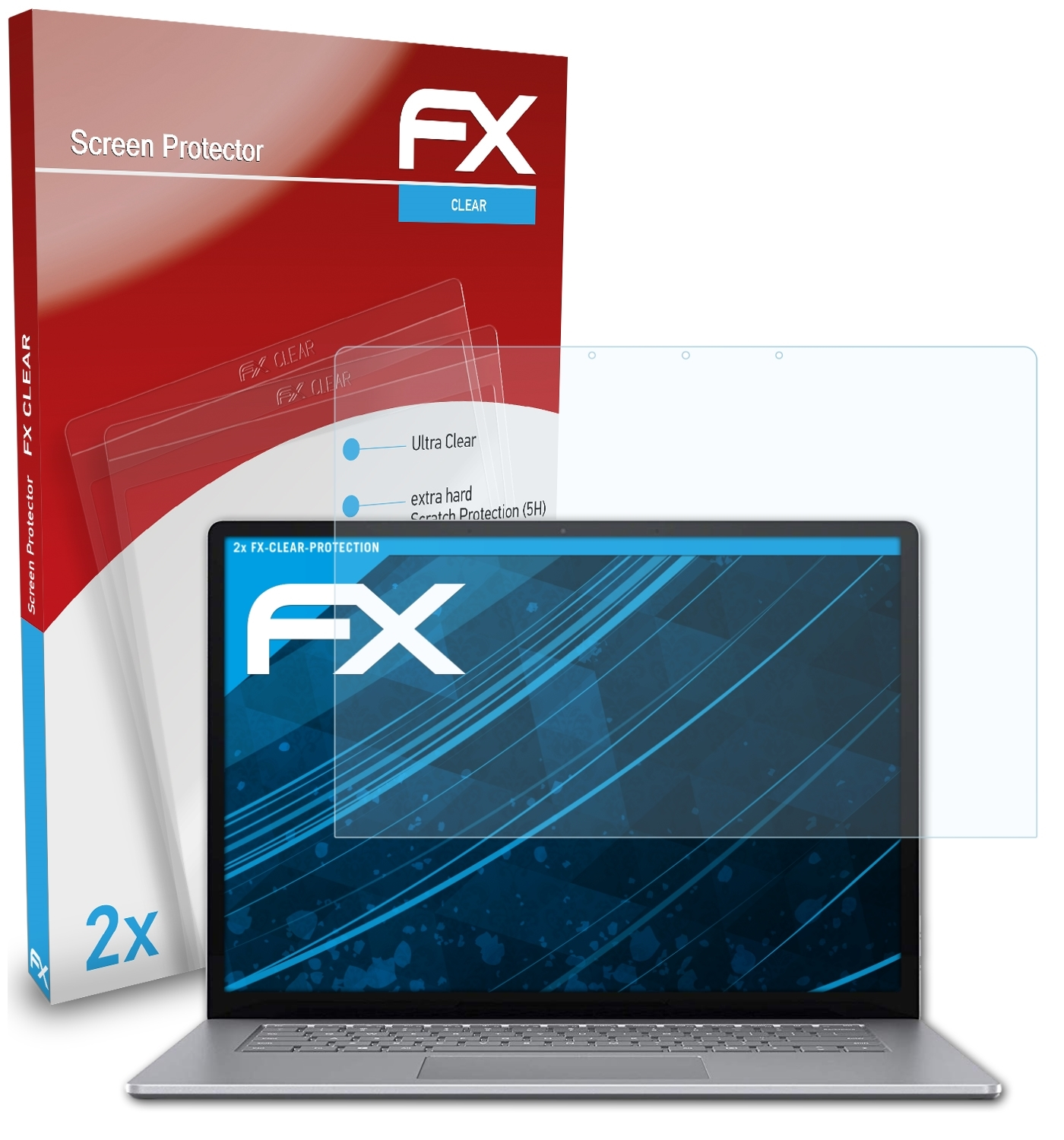 Microsoft Displayschutz(für Surface 2x 3 FX-Clear inch)) ATFOLIX (15 Laptop