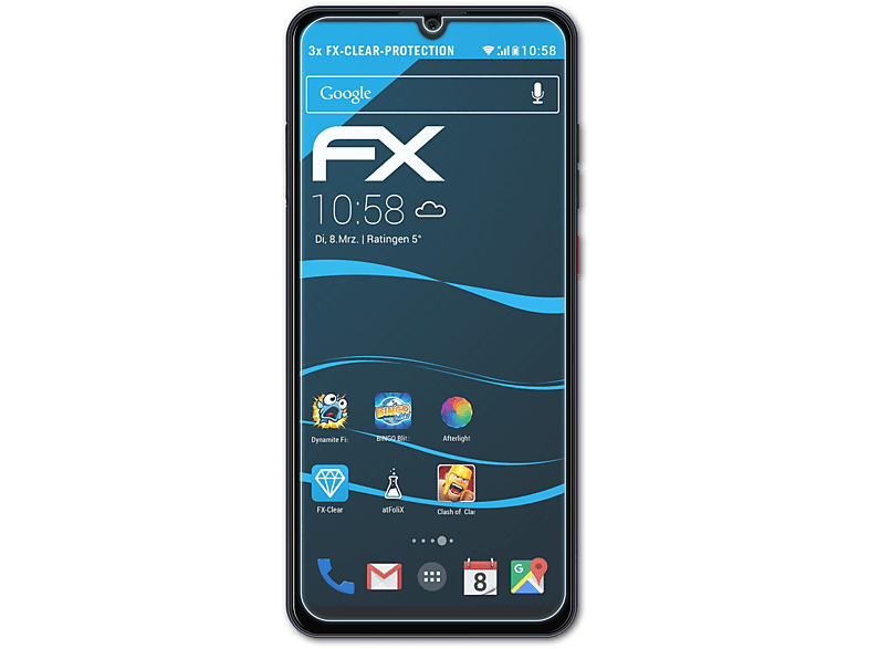 ATFOLIX 3x FX-Clear Displayschutz(für ZTE Blade A7 (2020))