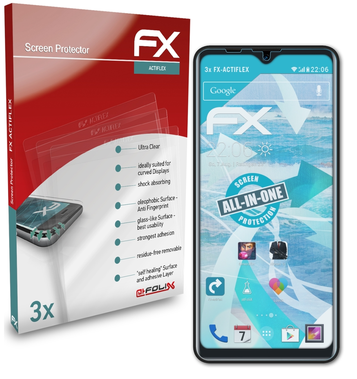 ATFOLIX 3x FX-ActiFleX Displayschutz(für Blackview Plus) A80