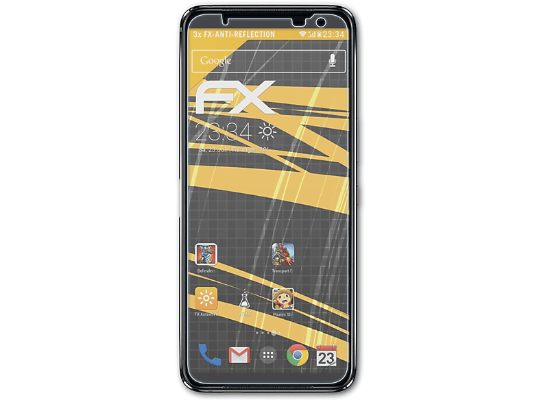 ATFOLIX 3x FX-Antireflex Displayschutz(für Asus ROG Phone 3)