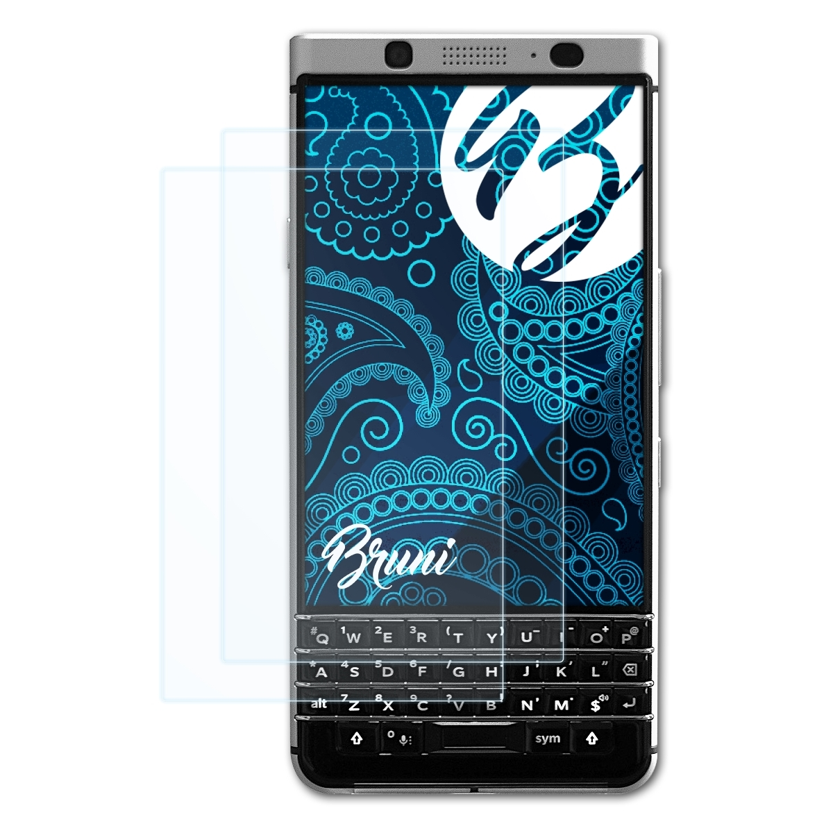 2x BRUNI Schutzfolie(für KeyOne) Blackberry Basics-Clear