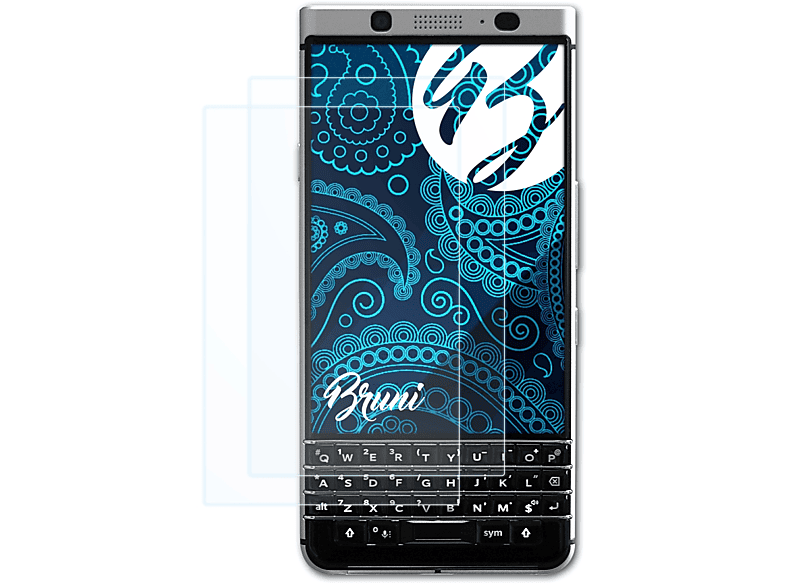 BRUNI 2x KeyOne) Basics-Clear Blackberry Schutzfolie(für