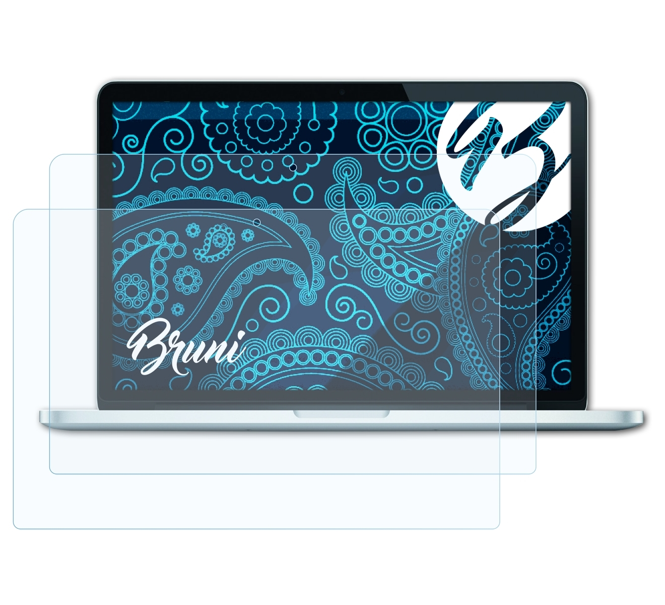 BRUNI 2x Basics-Clear Apple Pro MacBook Schutzfolie(für 13,3 Retina)