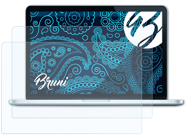 MacBook BRUNI 13,3 Pro Retina) Apple Basics-Clear Schutzfolie(für 2x