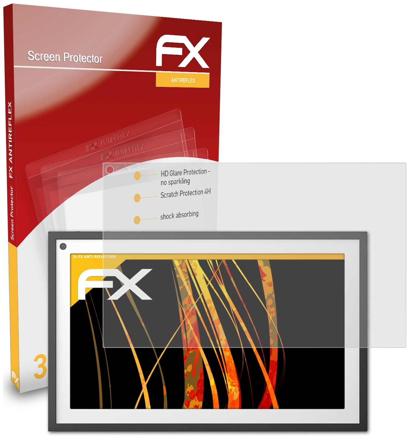 15) Amazon Show FX-Antireflex Displayschutz(für 3x Echo ATFOLIX