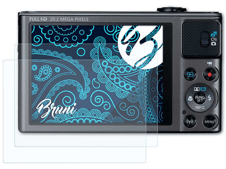 BRUNI 2x Basics-Clear SX620 HS) Schutzfolie(für PowerShot Canon