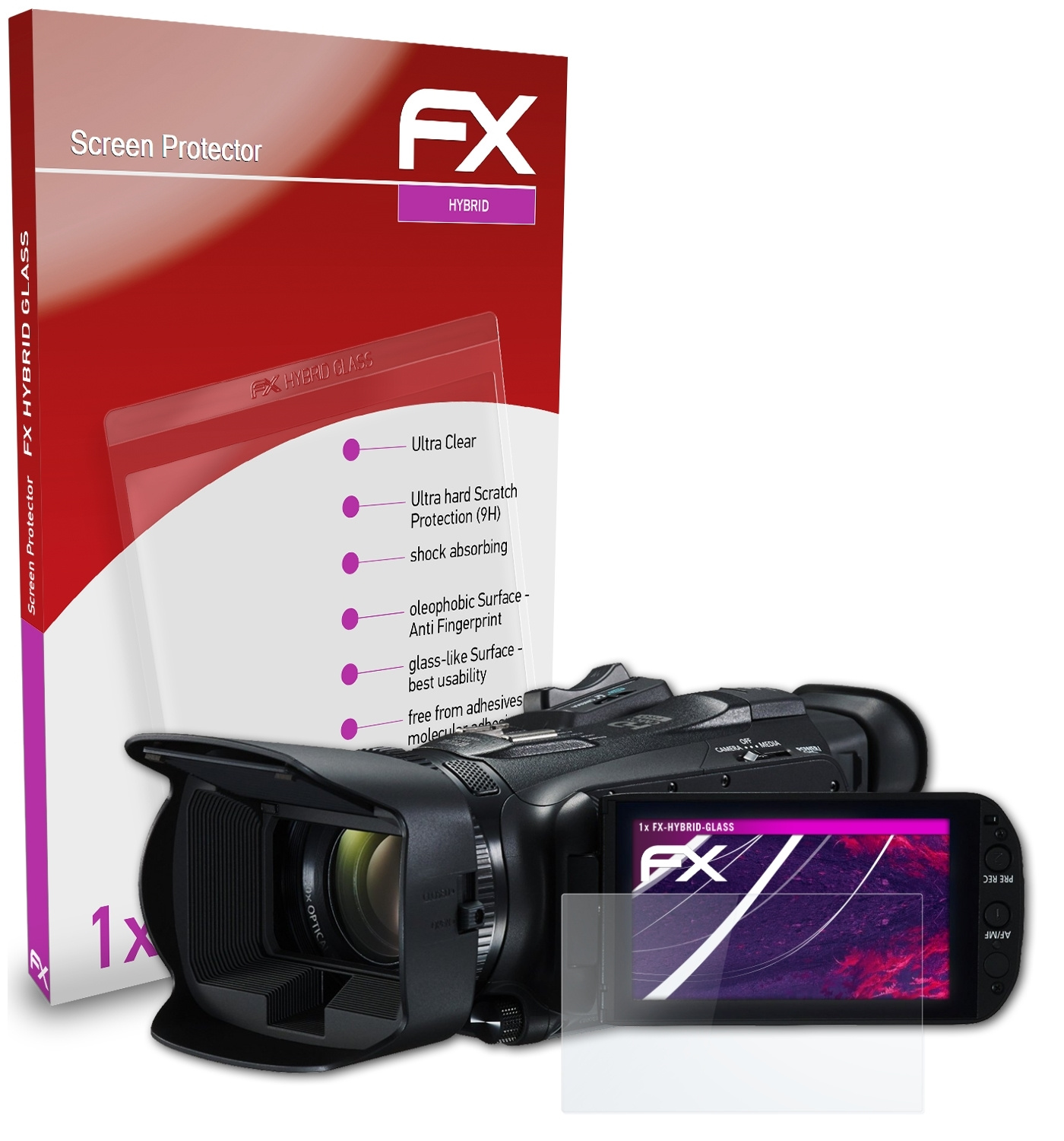 FX-Hybrid-Glass ATFOLIX HF Legria Canon G40) Schutzglas(für