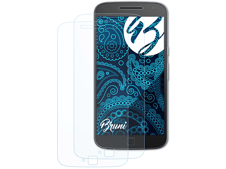BRUNI 2x Basics-Clear Schutzfolie(für Motorola G4 Lenovo Moto Plus)
