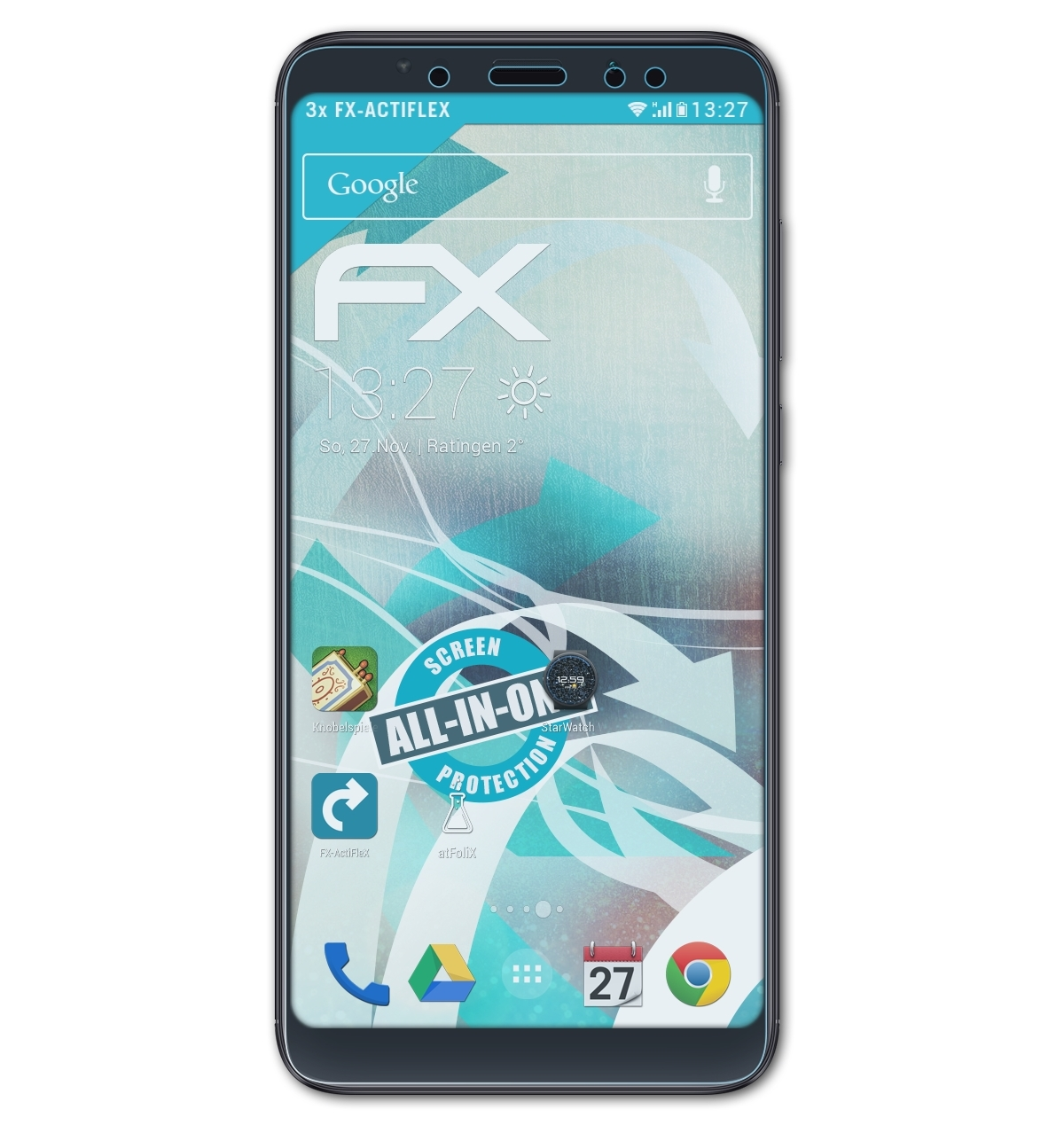 ATFOLIX 3x FX-ActiFleX Displayschutz(für Xiaomi Note Redmi 5)