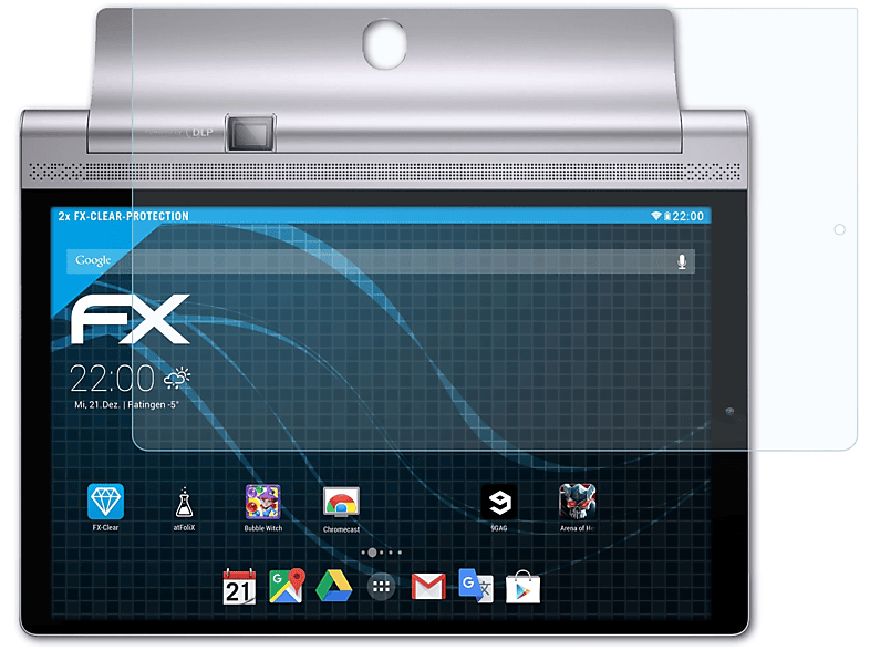 ATFOLIX 2x FX-Clear Displayschutz(für Lenovo Yoga Tab 3 Pro 10) | Tabletschutzfolien