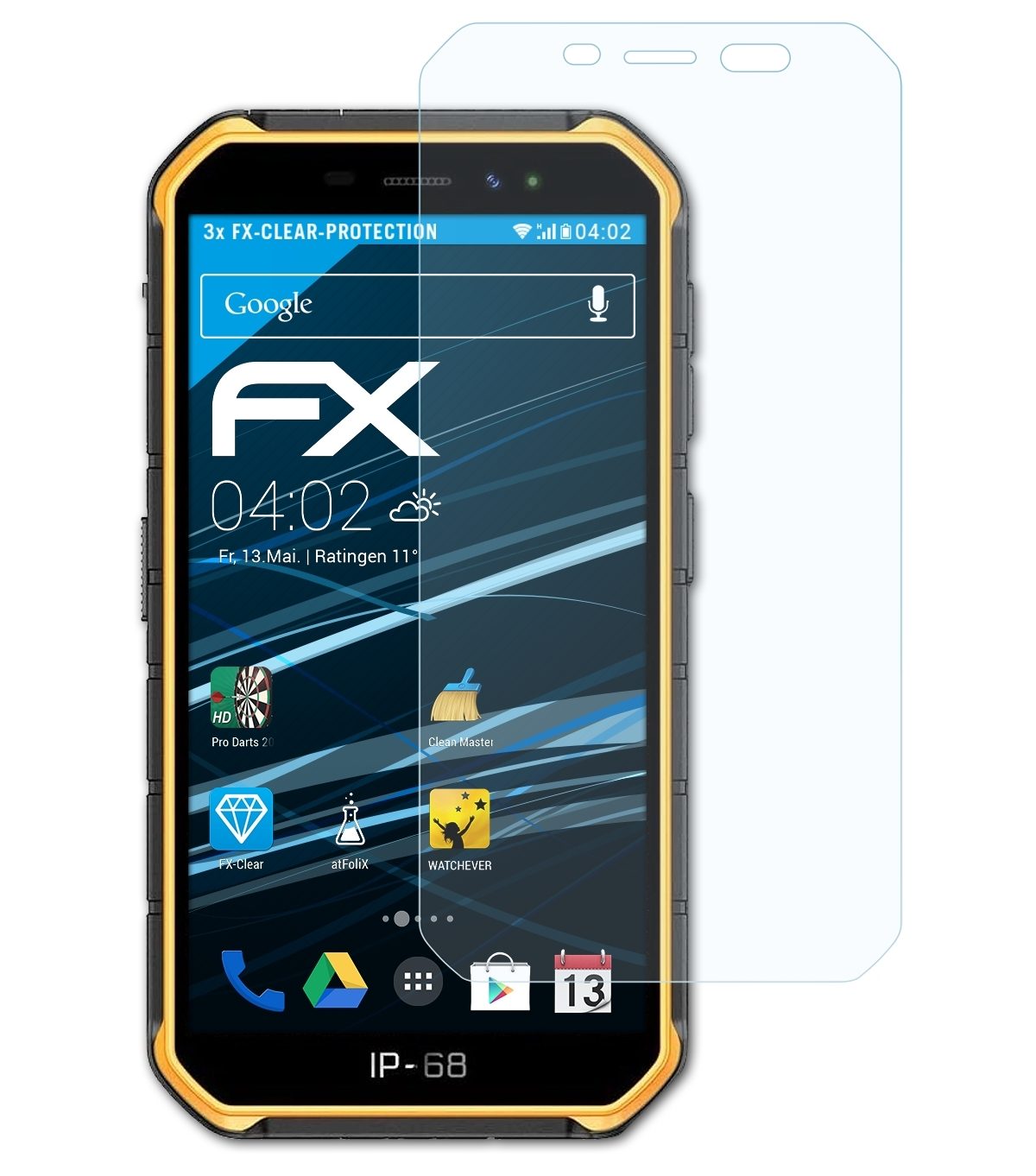 ATFOLIX 3x Displayschutz(für Armor Pro) FX-Clear X7 Ulefone