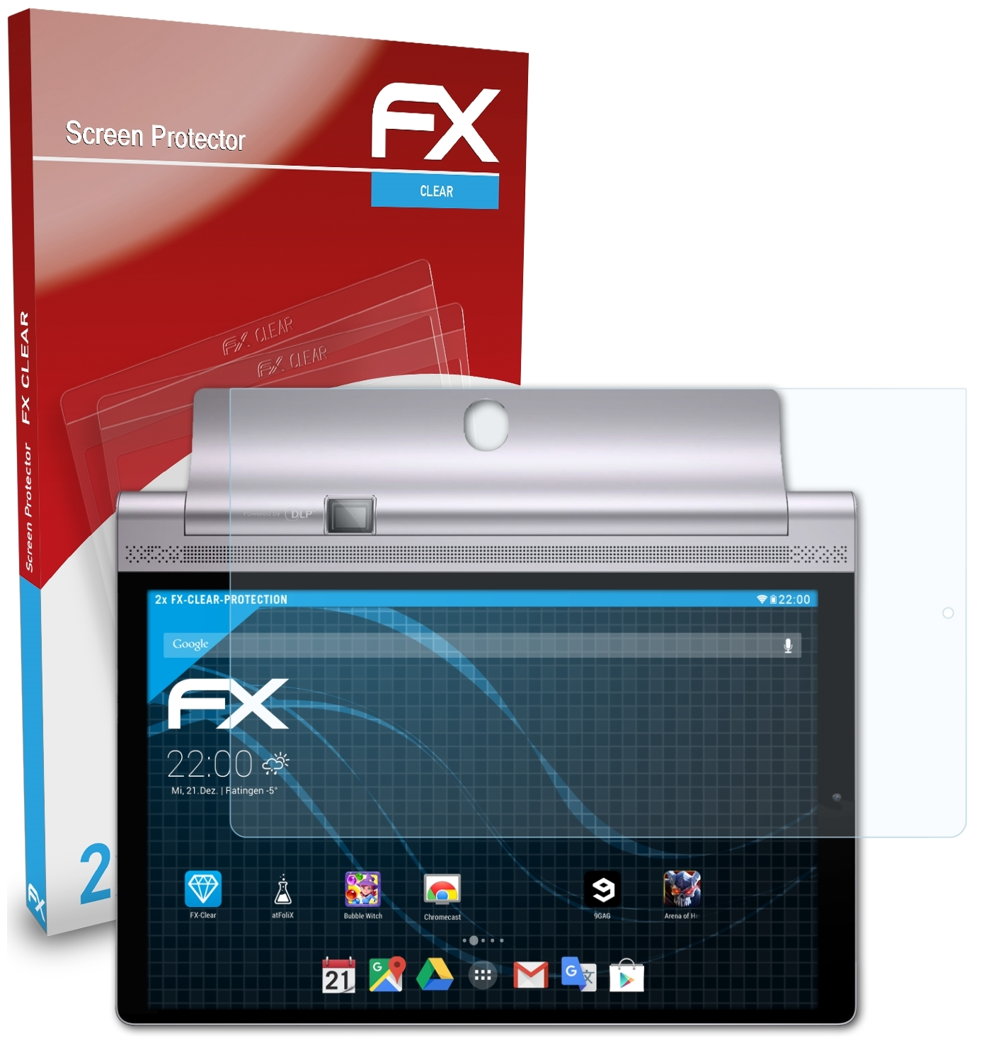 ATFOLIX 2x Yoga FX-Clear Displayschutz(für Pro 10) Lenovo 3 Tab