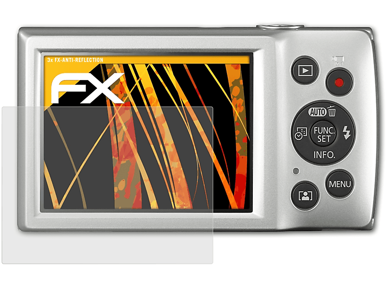 ATFOLIX 3x Displayschutz(für Canon FX-Antireflex IXUS 185) Digital