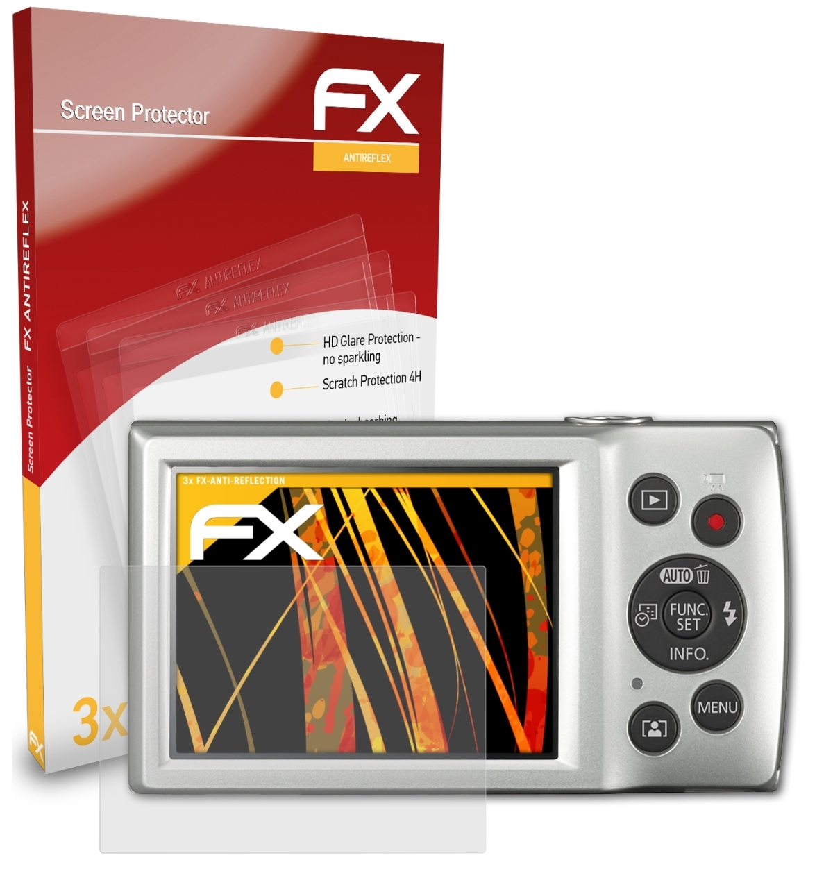 ATFOLIX 3x FX-Antireflex Displayschutz(für Canon Digital 185) IXUS