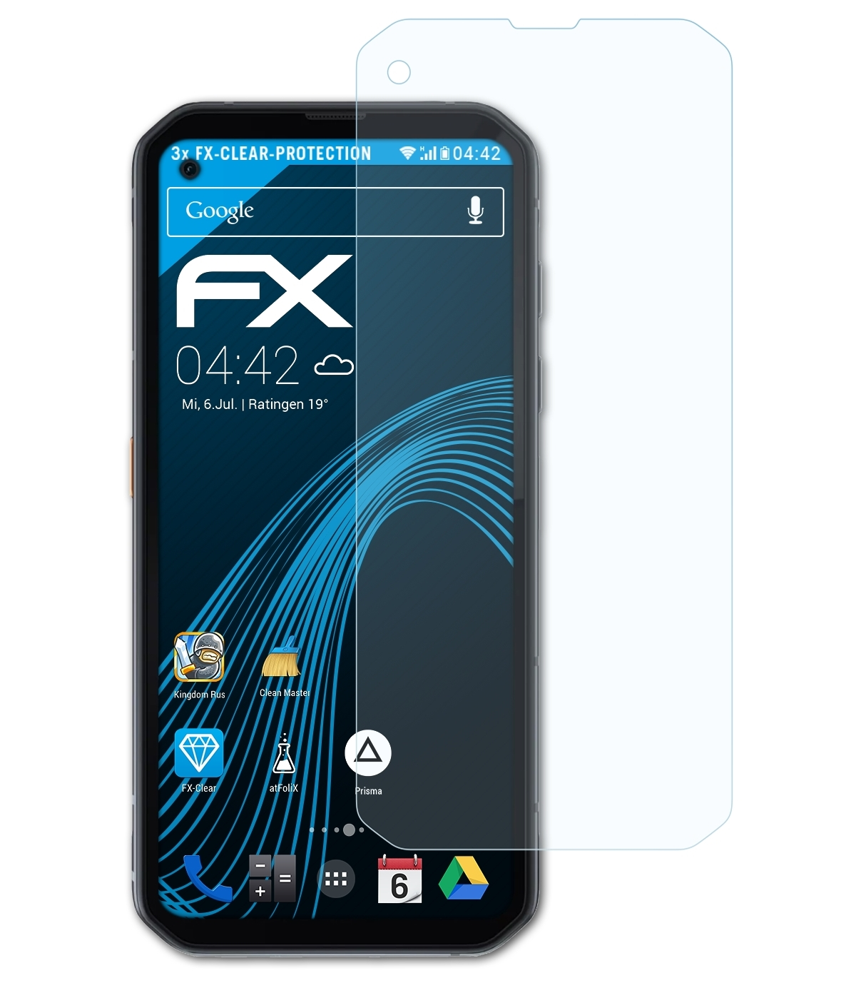 ATFOLIX 3x BL6000 Blackview Pro) FX-Clear Displayschutz(für