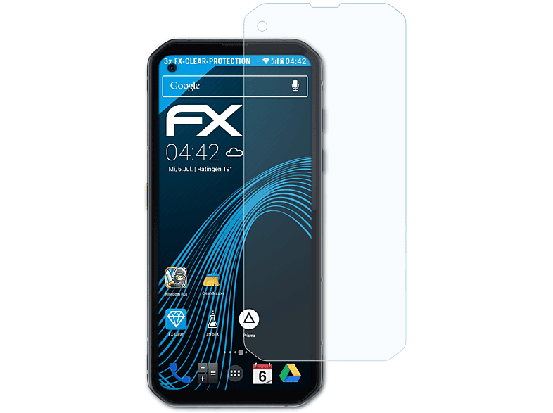 ATFOLIX 3x FX-Clear Displayschutz(für Blackview BL6000 Pro)