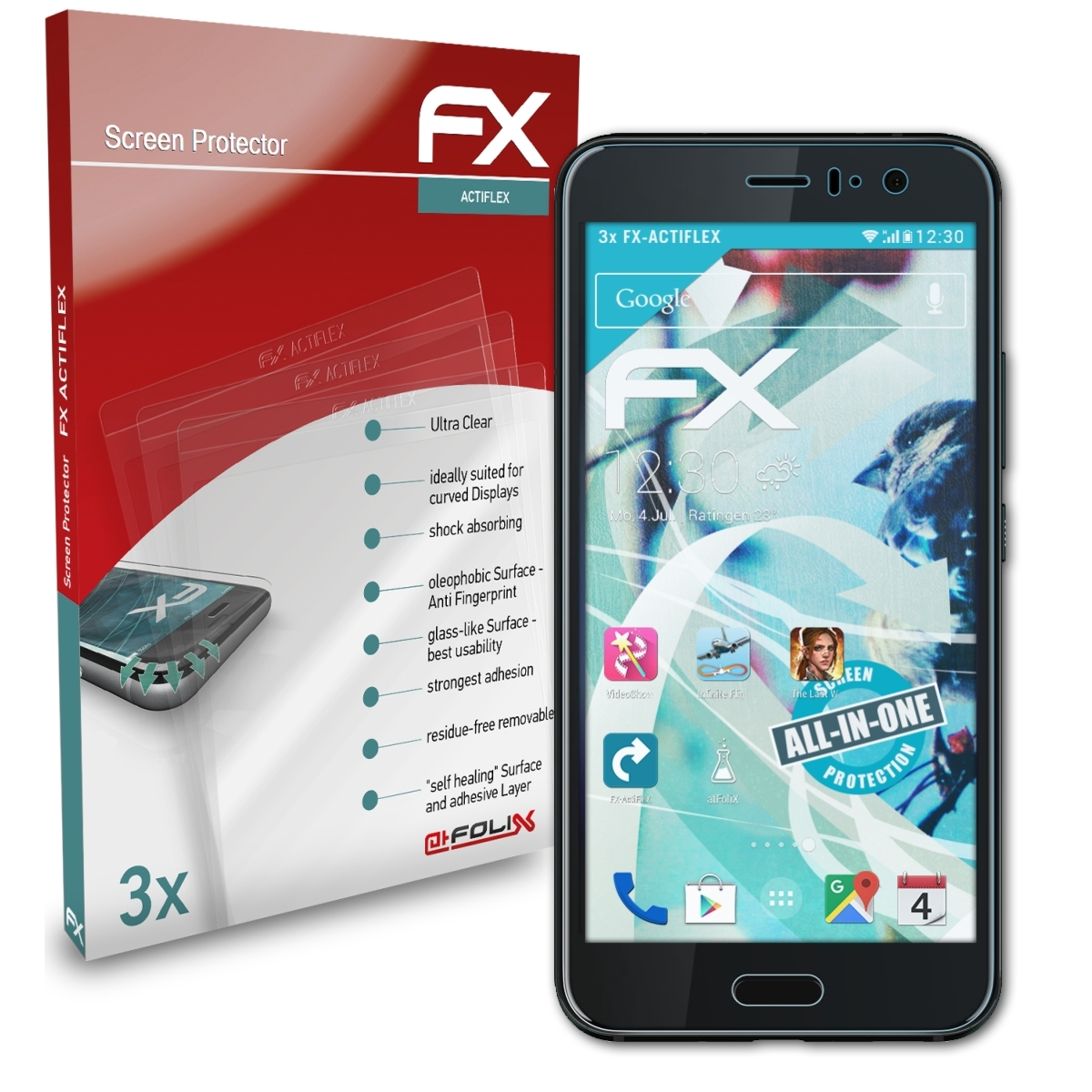 Displayschutz(für 3x FX-ActiFleX U11) HTC ATFOLIX