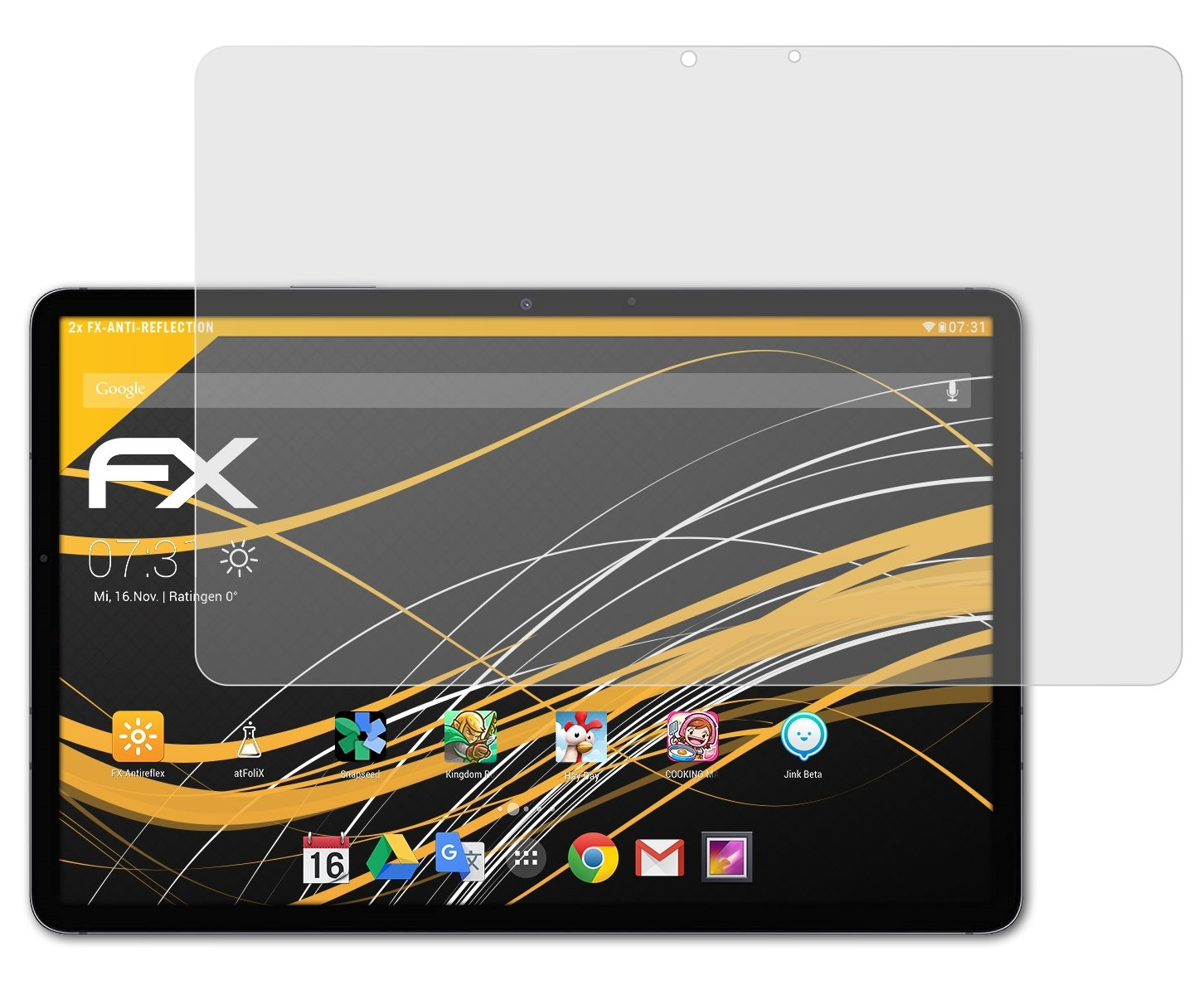 ATFOLIX S7) 2x FX-Antireflex Galaxy Displayschutz(für Samsung Tab