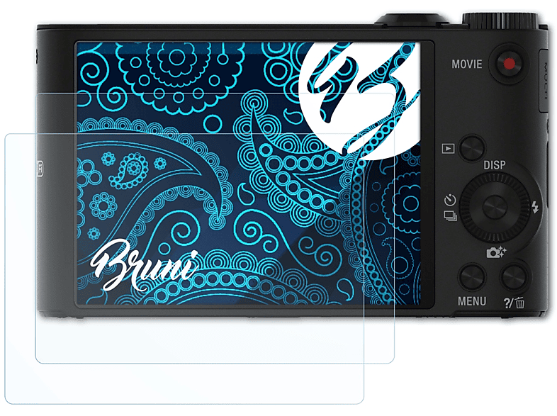 BRUNI 2x Basics-Clear Schutzfolie(für Sony DSC-WX350)