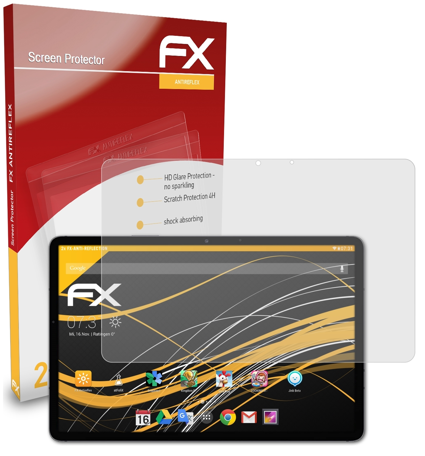ATFOLIX 2x FX-Antireflex Galaxy Displayschutz(für Samsung Tab S7)