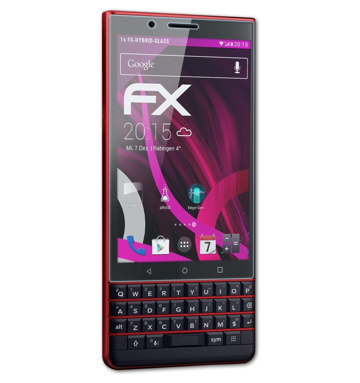 LE) Blackberry Schutzglas(für ATFOLIX Key2 FX-Hybrid-Glass