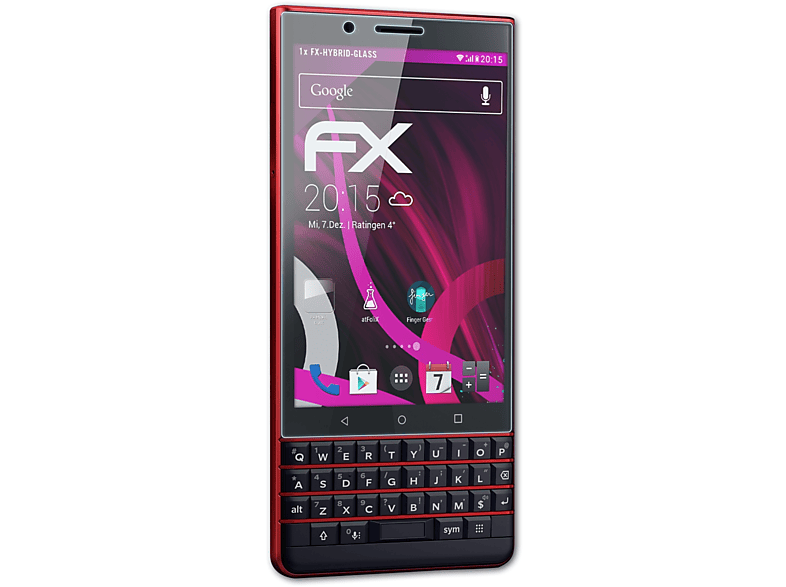 ATFOLIX FX-Hybrid-Glass Schutzglas(für Blackberry Key2 LE)