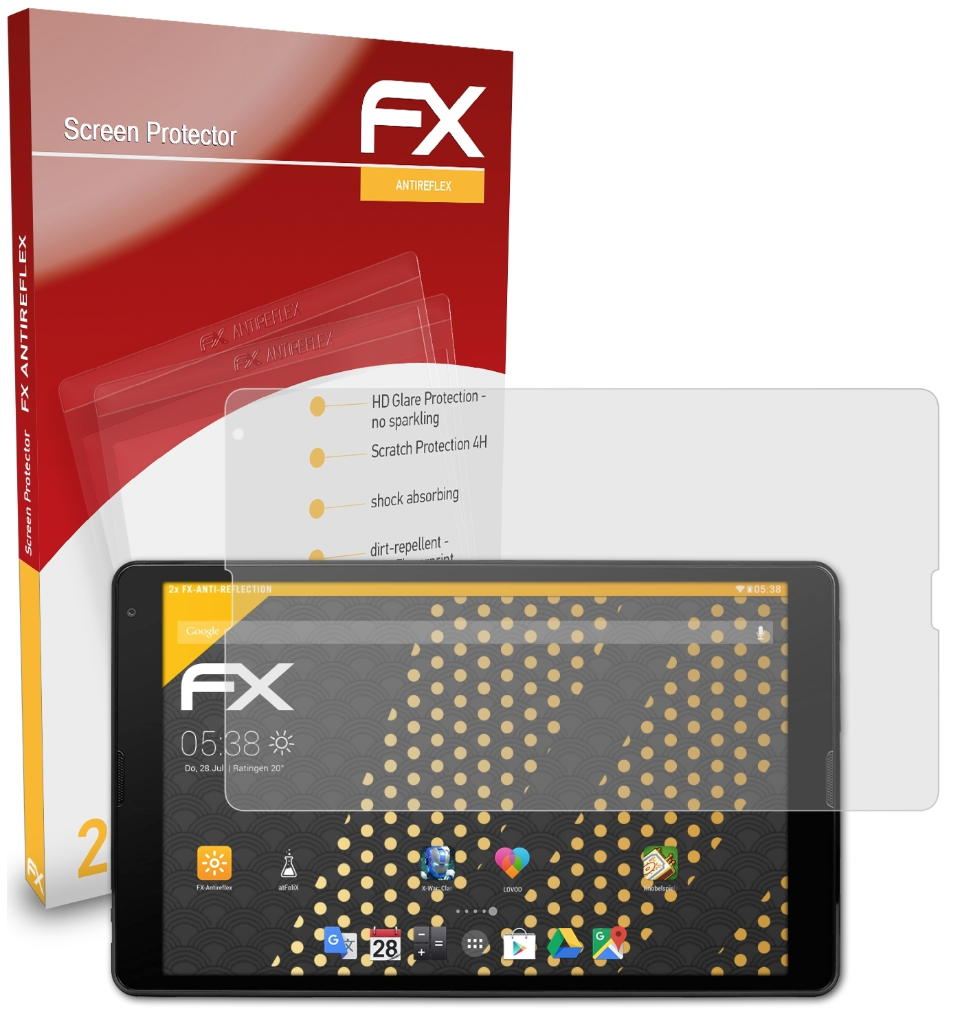 ATFOLIX 2x Displayschutz(für Medion FX-Antireflex LIFETAB E10420)