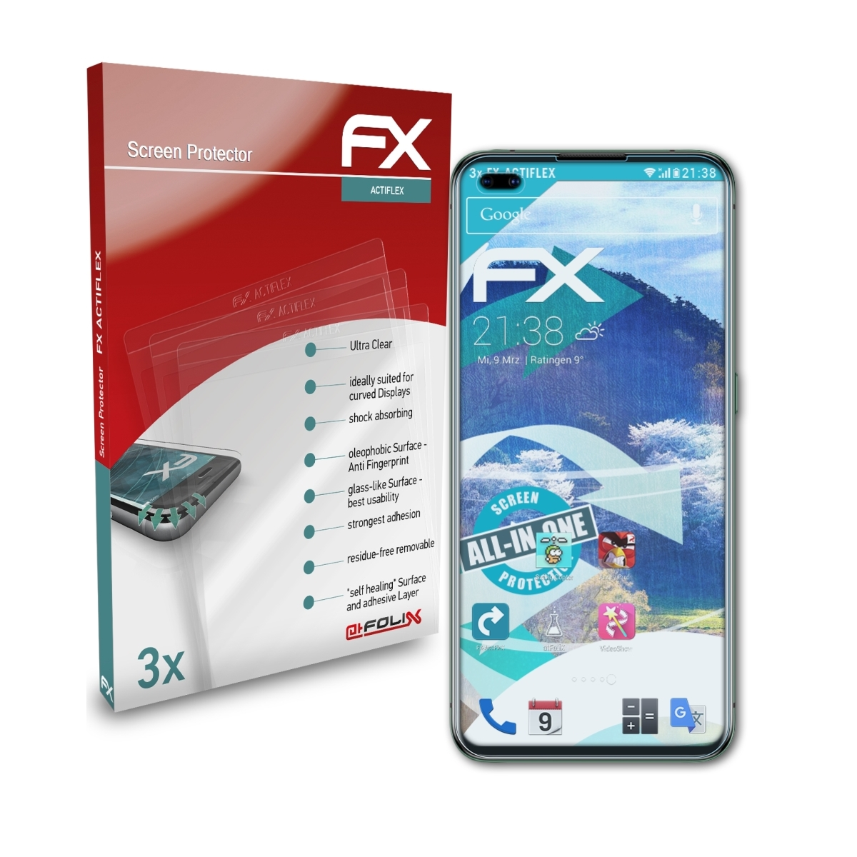 ATFOLIX 3x FX-ActiFleX X50 Displayschutz(für Pro Realme Oppo 5G)