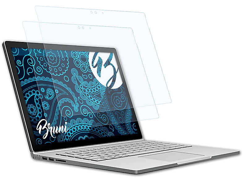 BRUNI 2x Basics-Clear Schutzfolie(für Microsoft Surface Book)