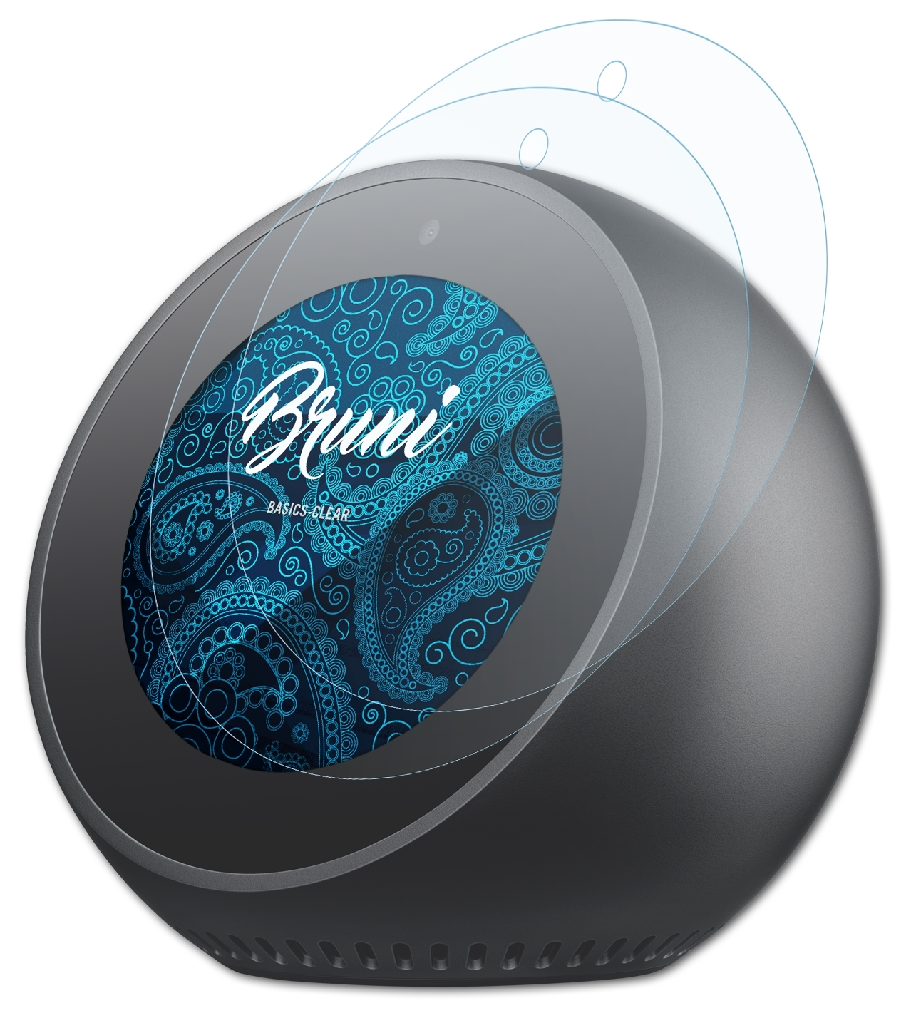 BRUNI 2x Basics-Clear Schutzfolie(für Amazon Echo Spot)