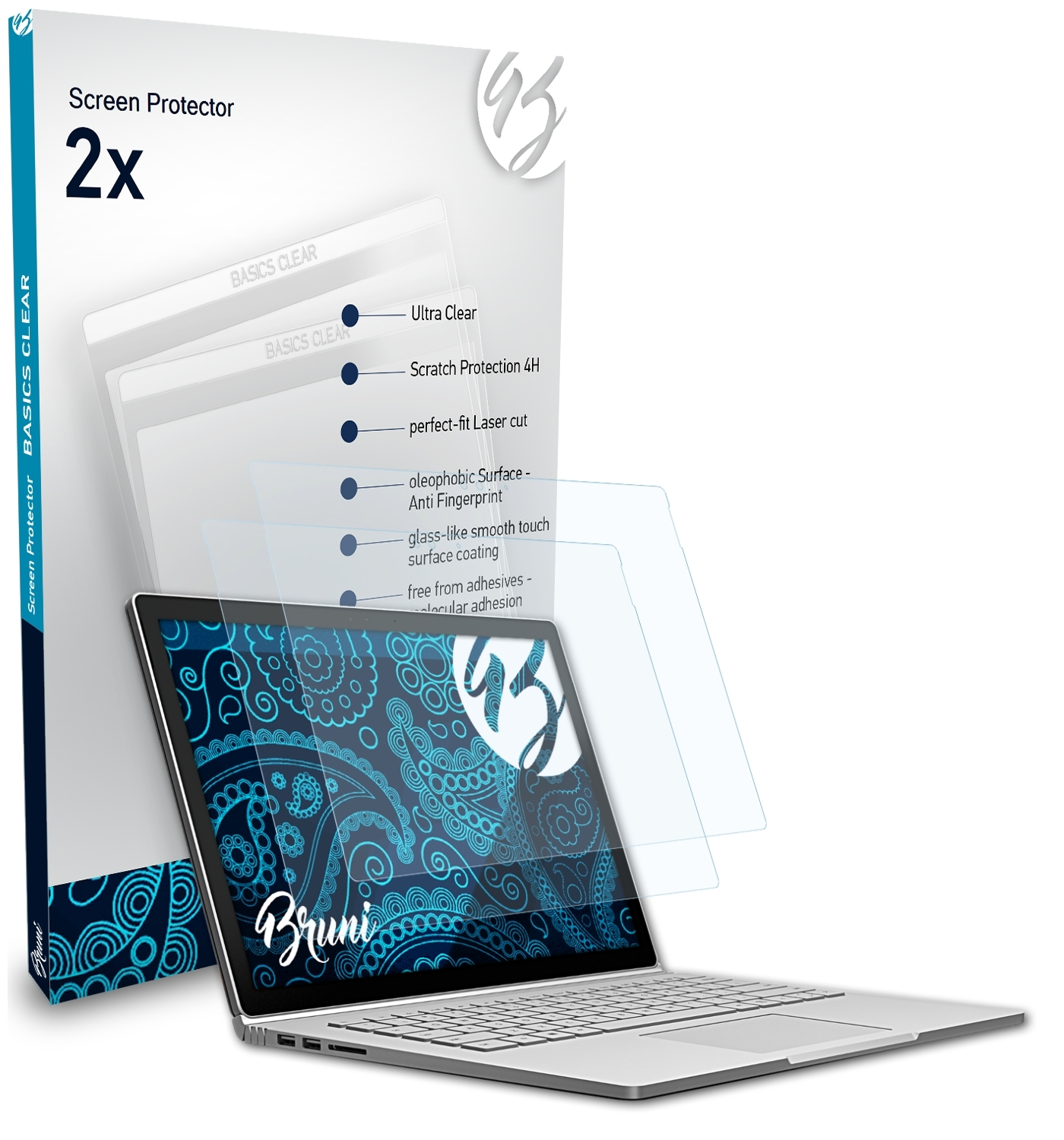 Schutzfolie(für BRUNI Microsoft Surface 2x Book) Basics-Clear