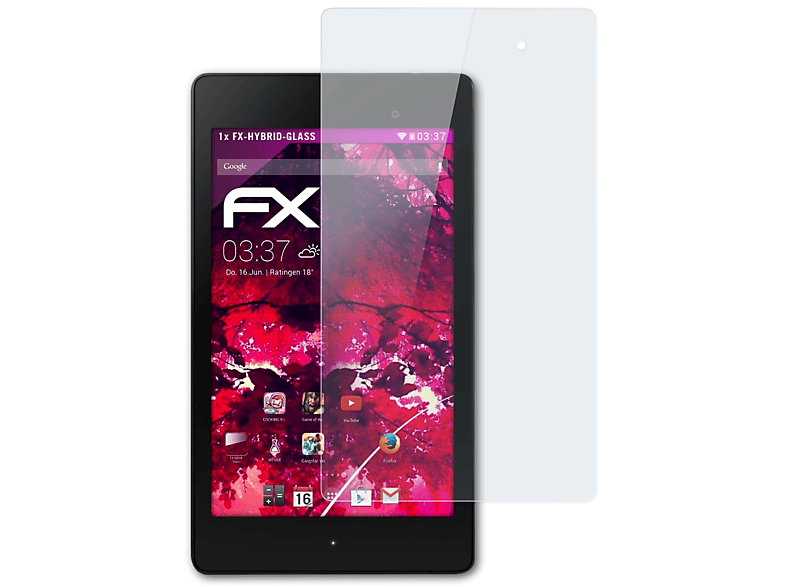ATFOLIX FX-Hybrid-Glass Schutzglas(für Google Nexus 7 (Asus) (2.Generation 2013))