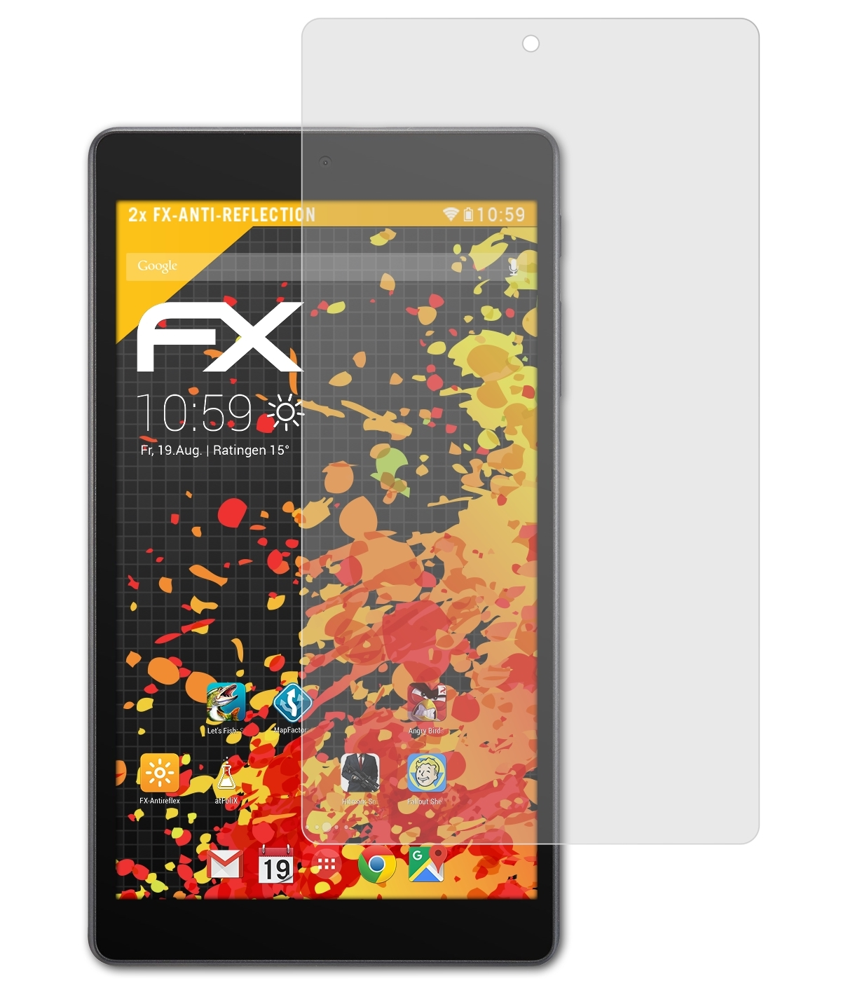 (7)) 2x One ATFOLIX 4 Alcatel Pixi Touch FX-Antireflex Displayschutz(für