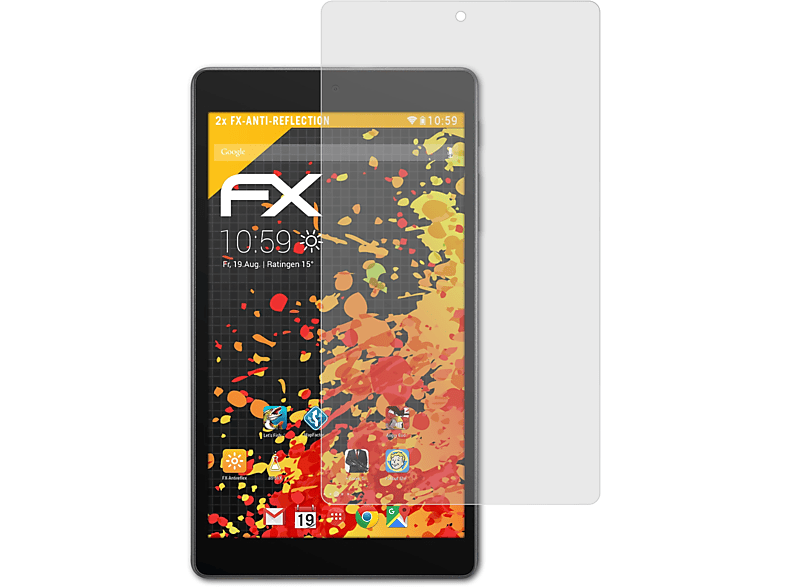 ATFOLIX 2x FX-Antireflex Displayschutz(für Alcatel One Touch Pixi 4 (7))
