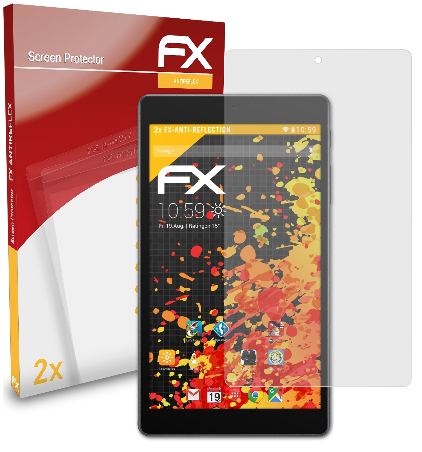 ATFOLIX 2x FX-Antireflex Displayschutz(für Alcatel Touch Pixi One 4 (7))