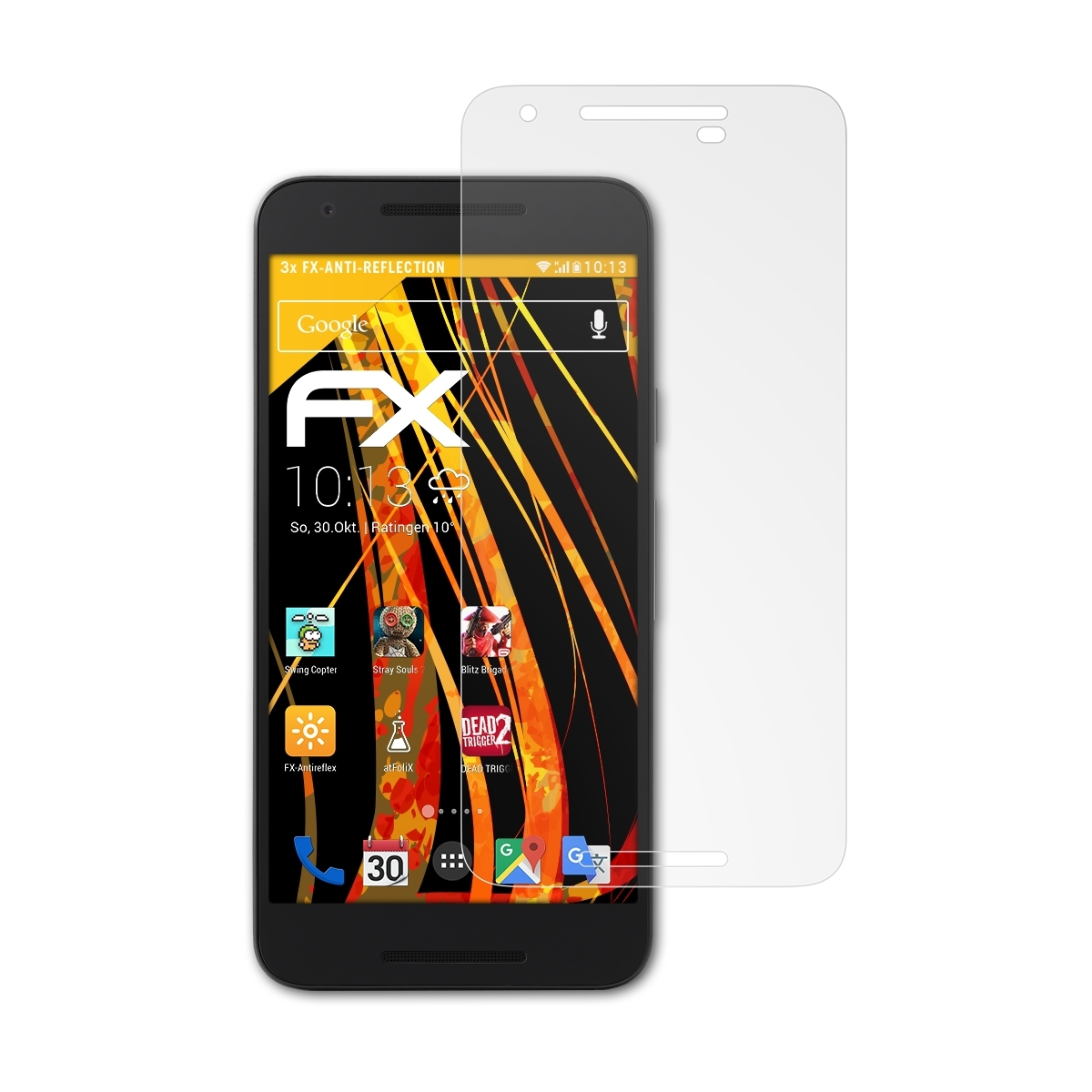 FX-Antireflex Google 5X) ATFOLIX Nexus 3x Displayschutz(für