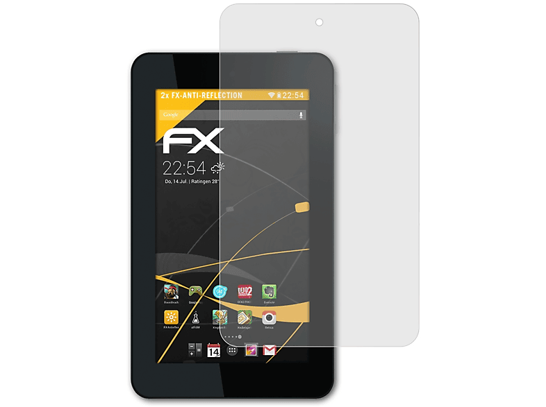 ATFOLIX 2x FX-Antireflex HP Displayschutz(für Slate 7)