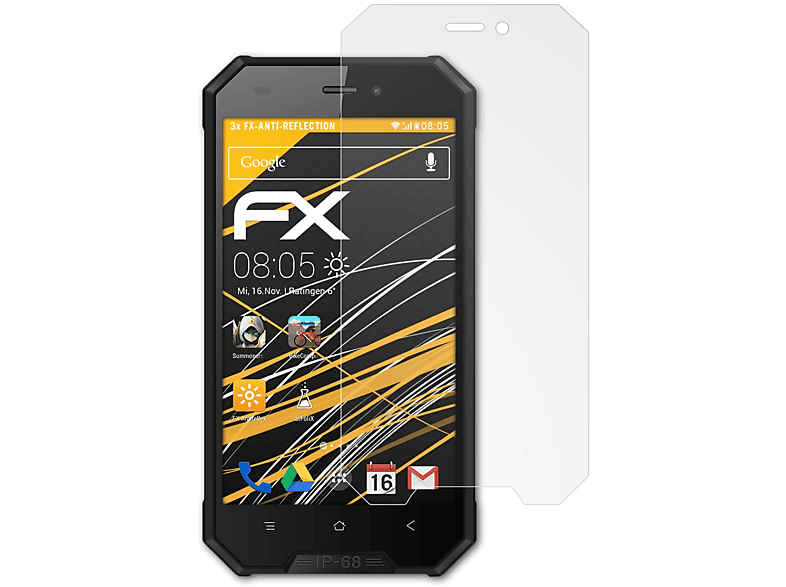 ATFOLIX 3x FX-Antireflex Displayschutz(für Blackview Pro) BV4000