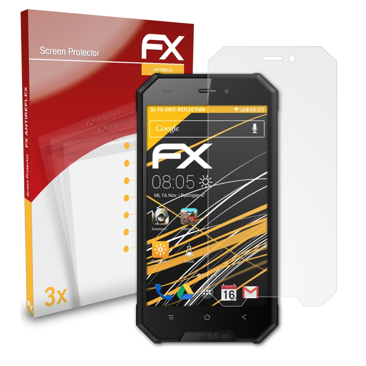 ATFOLIX 3x FX-Antireflex Displayschutz(für Blackview Pro) BV4000