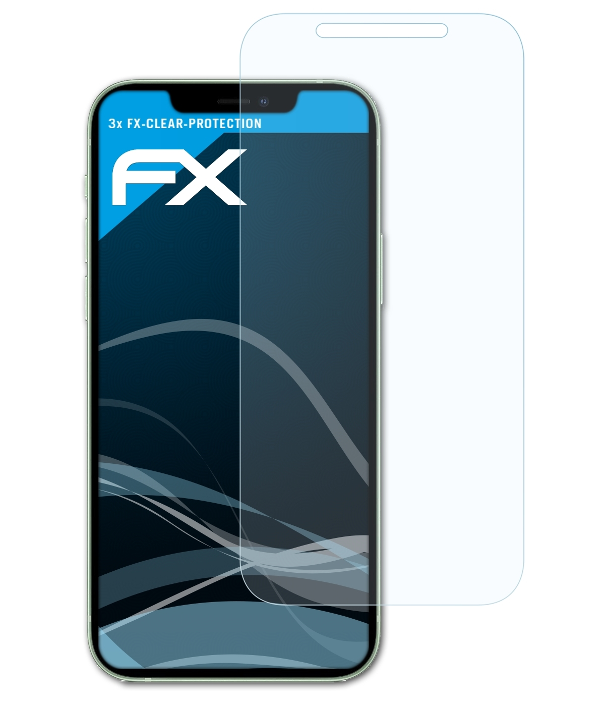 ATFOLIX 3x FX-Clear Displayschutz(für Apple iPhone 12)