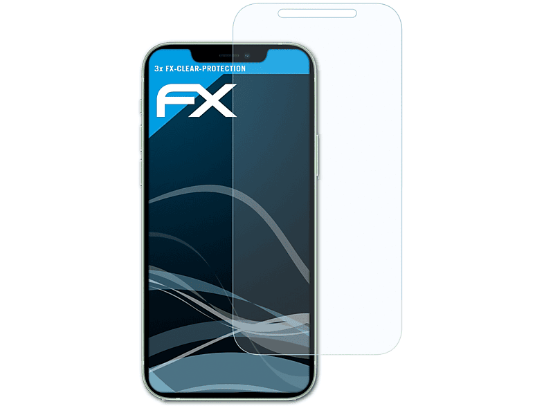 ATFOLIX 3x FX-Clear Displayschutz(für Apple iPhone 12)